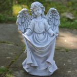 stone angel bird feeder garden statue APGMJVW