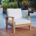 teak patio furniture beachcrest home elaina teak patio chair with cushion u0026 reviews | wayfair BCMCKDV