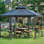 this metal gazebo houses some marvelous hard furniture and a matching PMHGQCS