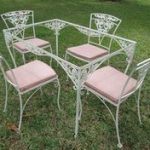 vintage patio furniture vintage wrought iron patio table set BCLAIBB