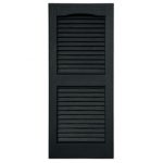 vinyl shutters severe weather 2-pack black louvered vinyl exterior shutters (common: 15-in OLJGQIN