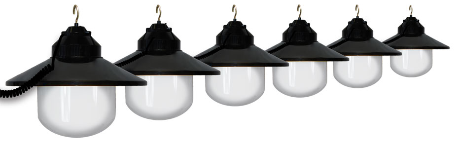 white awning lights with black shade - 6 lights RECOIXF