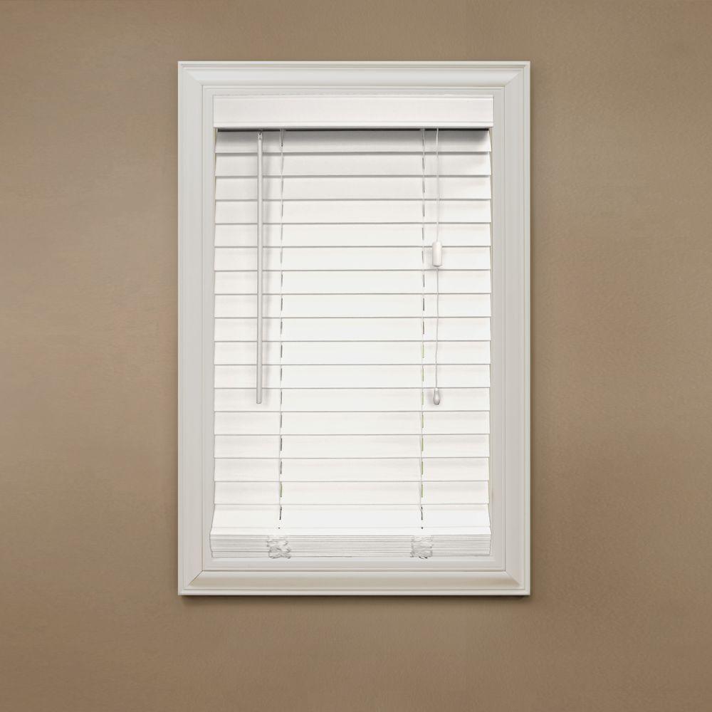 white blinds home decorators collection white 2 in. faux wood blind - 30 in. JJILDBA