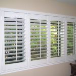 white indoor wooden window shutters OTQPFBH