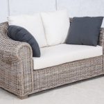 wicker sofa 2 seater white linen - u0027chunkyu0027 TWNBVDN