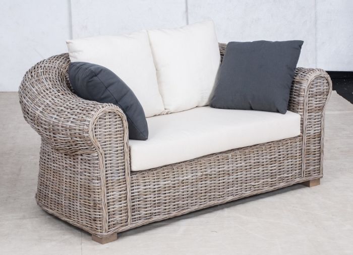 wicker sofa 2 seater white linen - u0027chunkyu0027 TWNBVDN