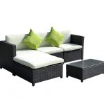 wicker sofa amazon.com: goplus® outdoor patio 5pc furniture sectional pe wicker rattan  sofa HKBNNZB