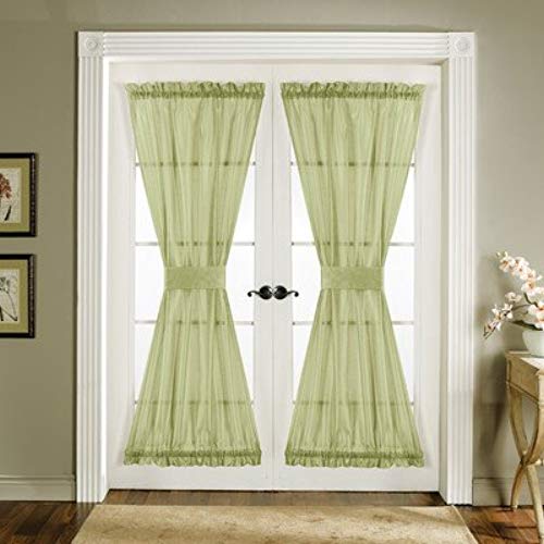 window treatments for french doors lush decor sonora door panel 4-piece, 42-inch by 72-inch, green RNIVPOC