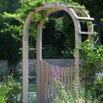 wooden garden arches arbor - garden gate - vine covered wood garden arch - RWENNUE