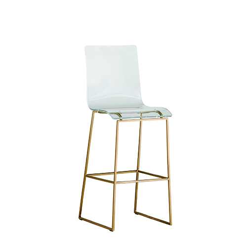 Gabby Home King Antique Gold And Clear Acrylic Bar Stool Sch 151345