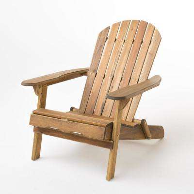 Hanlee Natural Stained Folding Wood Adirondack Chair