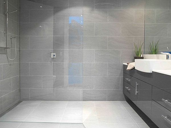 Amazing Bathroom Decorating Ideas Grey Tile Shower Backsplash