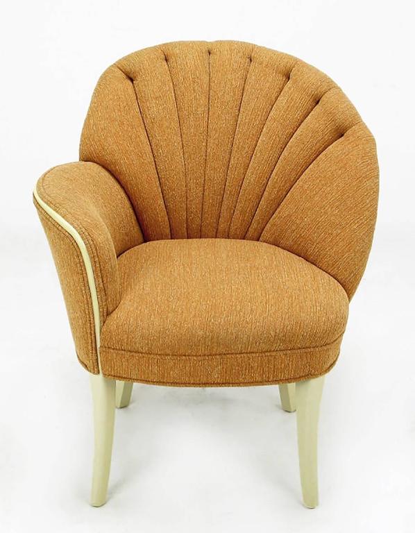 Pair of 1930s Single Arm Art Deco Shell Back Chairs For Sale at 1stdibs