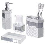 Shop Quilted Mirror 4-piece Bathroom Accessory Set - Free Shipping