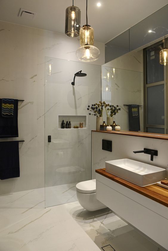27 Creative Modern Bathroom Lights Ideas You'll Love | Bathroom
