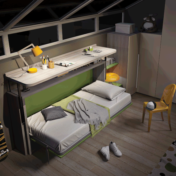 Slumberdesk Junior - remarkable desk and single murphy bed combined
