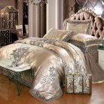 Jacquard Bed linen King Queen Size 4pcs Adult Lace Satin Duvet Cover