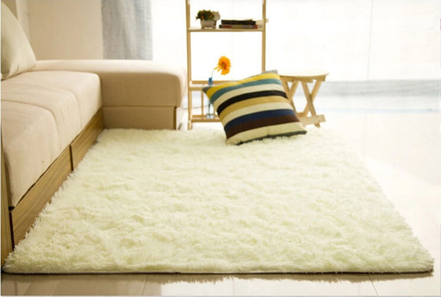 Fluffy Rugs Anti-Skid Shaggy Area Rug Dining Room Home Bedroom