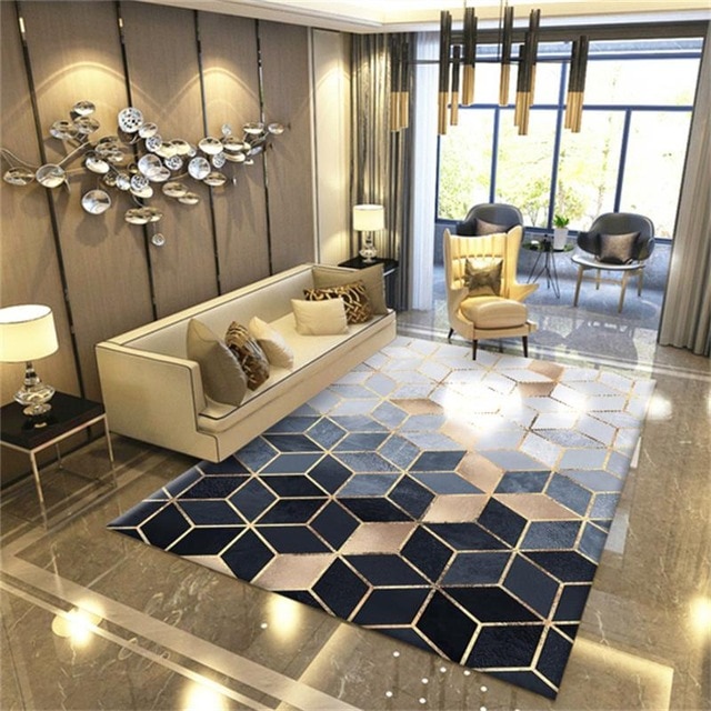 Nordic Marble Texture Carpet Modern Bedroom Carpet Home Living Room