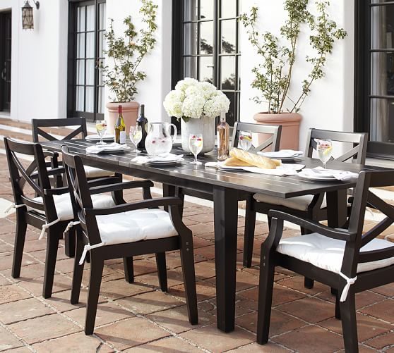 Hampstead Painted Extending Table & Chair Dining Set, Black