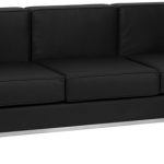 Hercules Regal Series Contemporary Black Leather Sofa With Encasing
