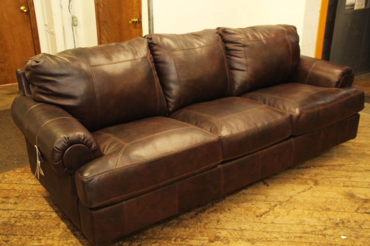 Ashley Brown Leather Sofa | Pittsburgh Furniture Outlet