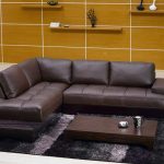 Modern Brown Leather Sectional Sofa TOS-FY633-2-BR