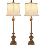 Set of 2 Embossed Leaf Plug-In Buffet Lamps by Valerie - Page 1