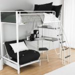girls loft bed with desk | Functional teen room furniture ideas