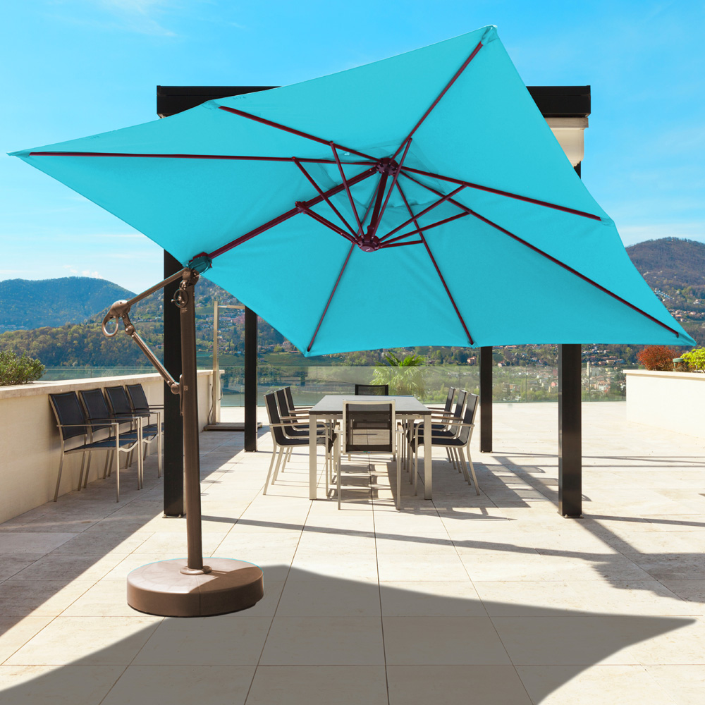 Galtech Aluminum 10' x 10' Square Cantilever Umbrella with Easy Lift