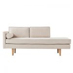 Kirsten Mid-Century Chaise Lounge With Cushion - Beige Linen
