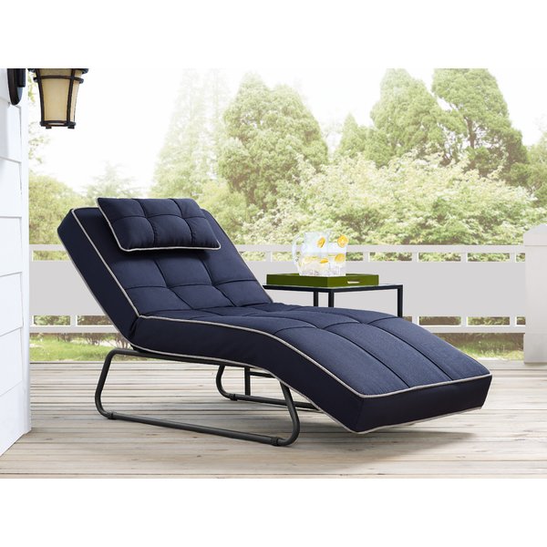 Latitude Run Andrew Outdoor Convertible Chaise Lounge with Cushion