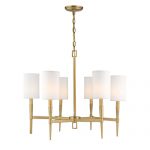 251 First Selby Warm Brass Six Light Chandelier B2101 Wb | Bellacor