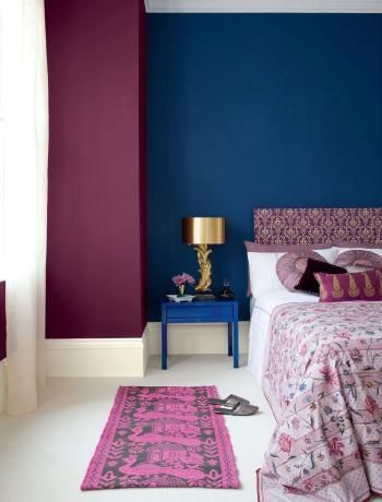 violet and blue glamorous Bedroom | Blue and purple bedroom colour