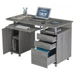 Complete Workstation Computer Desk With Storage - Gray - Techni