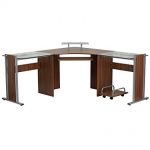 Amazon.com: Wood And Glass Corner Desk u2013 u201cFleuru201d Small Computer