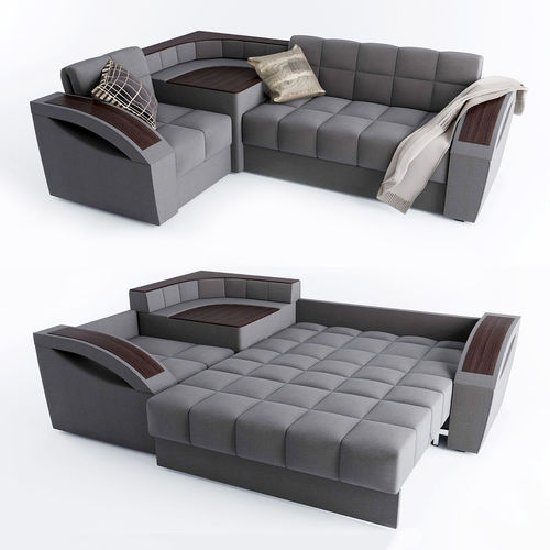 Corner sofa bed Montreal with a left angle Hoff 3D