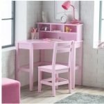 School Desk Kid Computer Chair Set Girl Corner Hutch Writing Pink