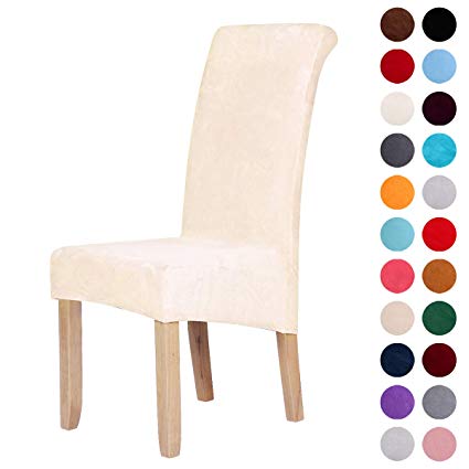 Amazon.com: Velvet Stretch Dining Chair Slipcovers - Spandex Plush