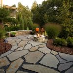 Flagstone Patio and Natural Stone Fire Pit - Traditional - Patio