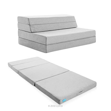 Amazon.com: LUCID 4 Inch Folding Sofa with Removable Indoor/Outdoor