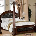 Amazon.com: 247SHOPATHOME IDF-7271Q Four Poster Bed Queen Cherry