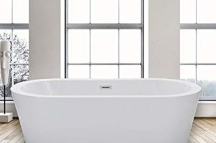 Woodbridge Freestanding Bathtub, 100% Acrylic Bath Tub, High Glossy