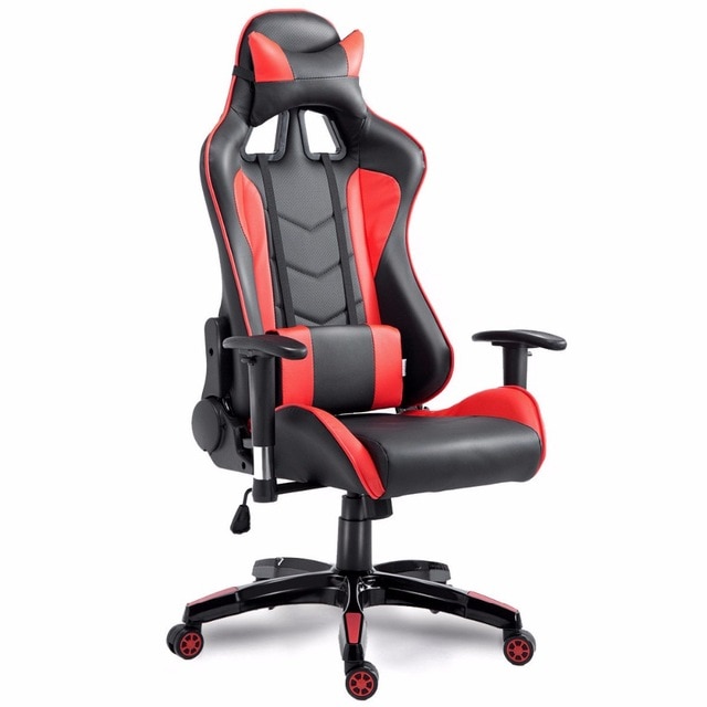 US $117.99 |Goplus High Back Executive Racing Reclining Gaming Chair Swivel  PU Leather Office Computer Chair Ergonomic Game Chairs HW53863-in Office