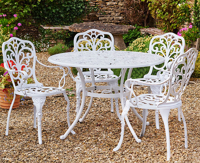 Canterbury Cast Aluminium Garden Table & 4 Chairs | Scotts of Stow