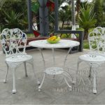 3 piece cast aluminum table and chair patio furniture garden