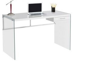 Tempered Glass Computer Desk - Glossy White - EveryRoom : Target