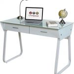 Amazon.com: OneSpace Ultramodern Glass Computer Desk with Drawers