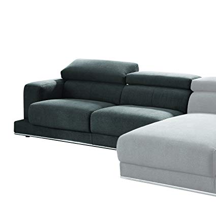 Amazon.com: ACME Furniture Alwin Sectional Sofa, Dark Gray Fabric
