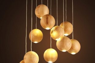 Modern Solid Wood Pendant Lamp Chinese Nordic Wooden Ball Light